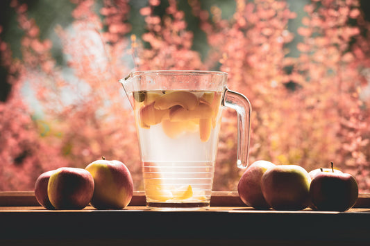 fruit infused water in a pitcher