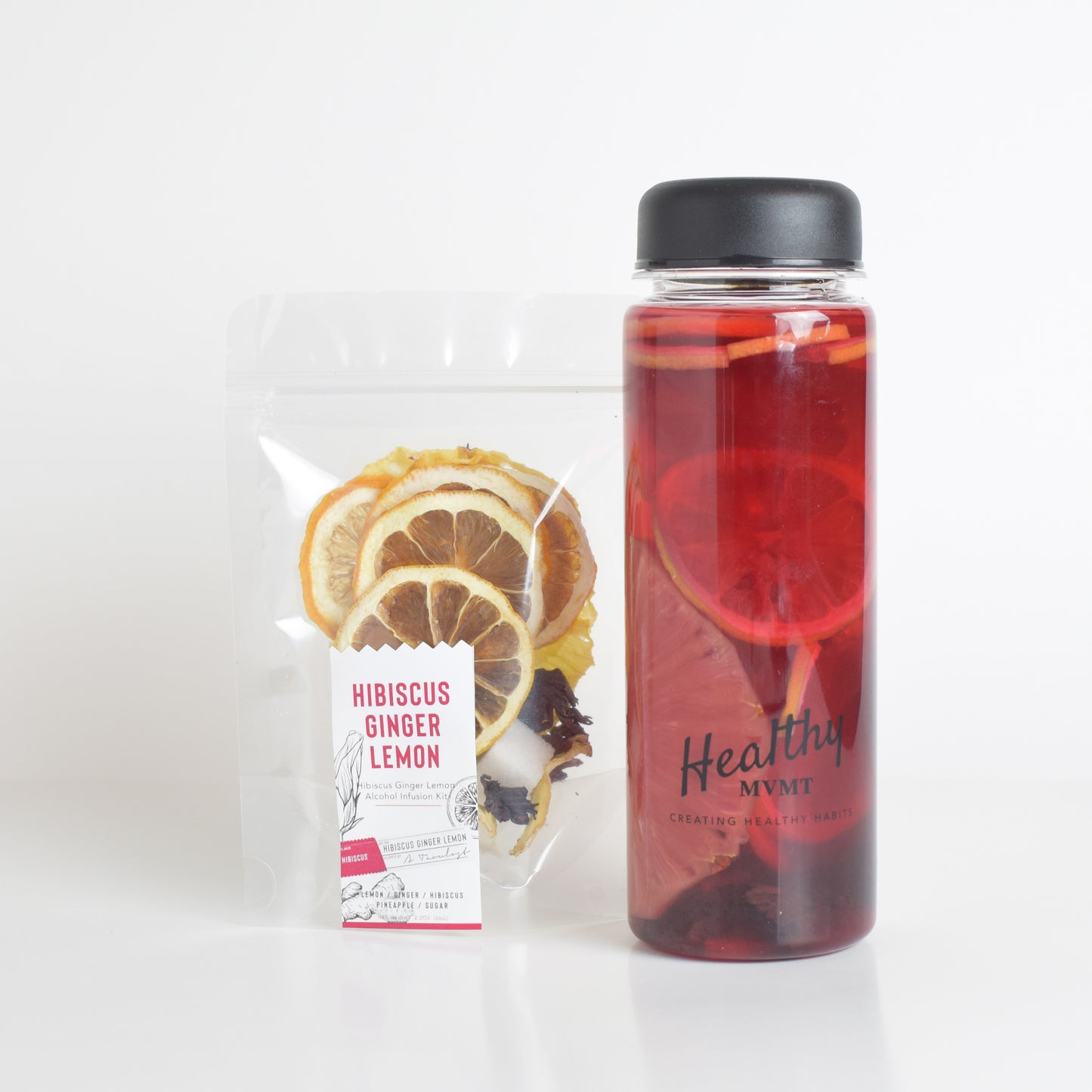 Hibiscus Ginger Lemon Alcohol Infusion