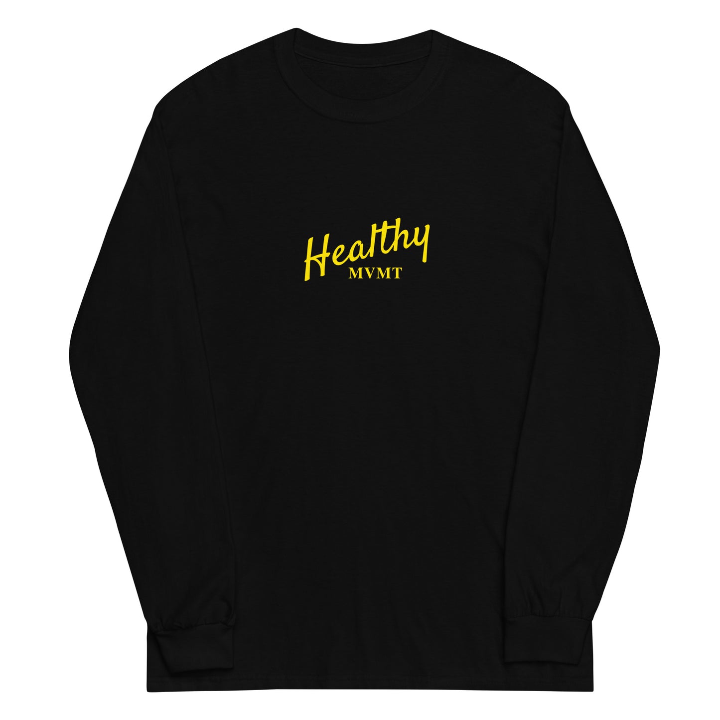 HealthyMVMT (Black) | Men's Long Sleeve Tee by HealthyMVMT