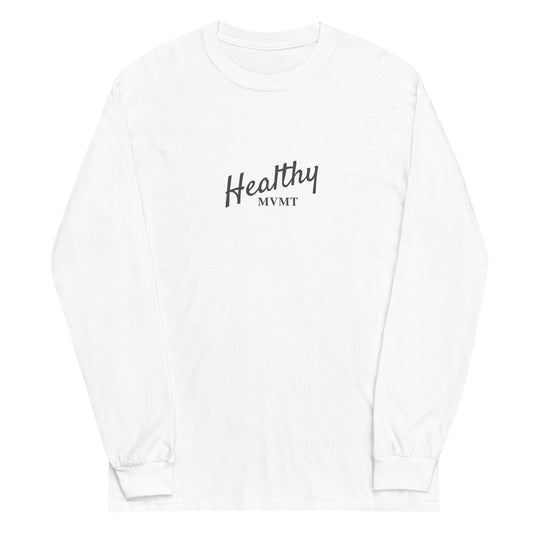 HealthyMVMT (White) | Men's Long Sleeve Tee by HealthyMVMT