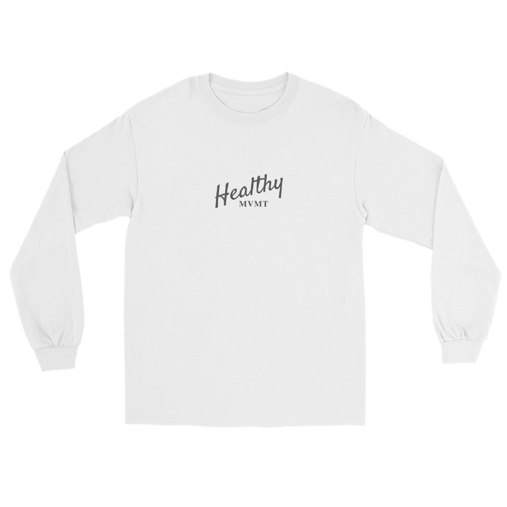 HealthyMVMT (White) | Men's Long Sleeve Tee by HealthyMVMT