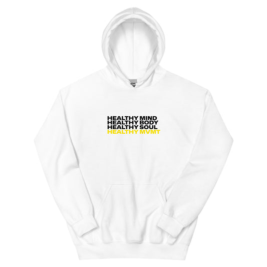 Mind Body Soul (White) | Women's Hoodie by HealthyMVMT