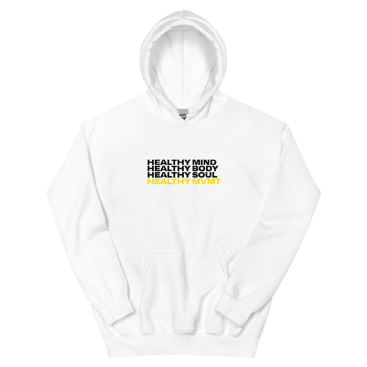Mind Body Soul (White) | Men's Hoodie by HealthyMVMT