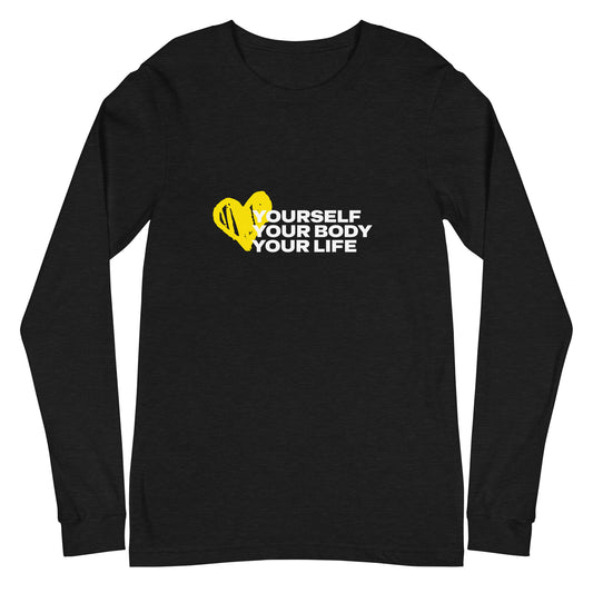 Love Yourself (Black) | Women's Long Sleeve Tee by HealthyMVMT