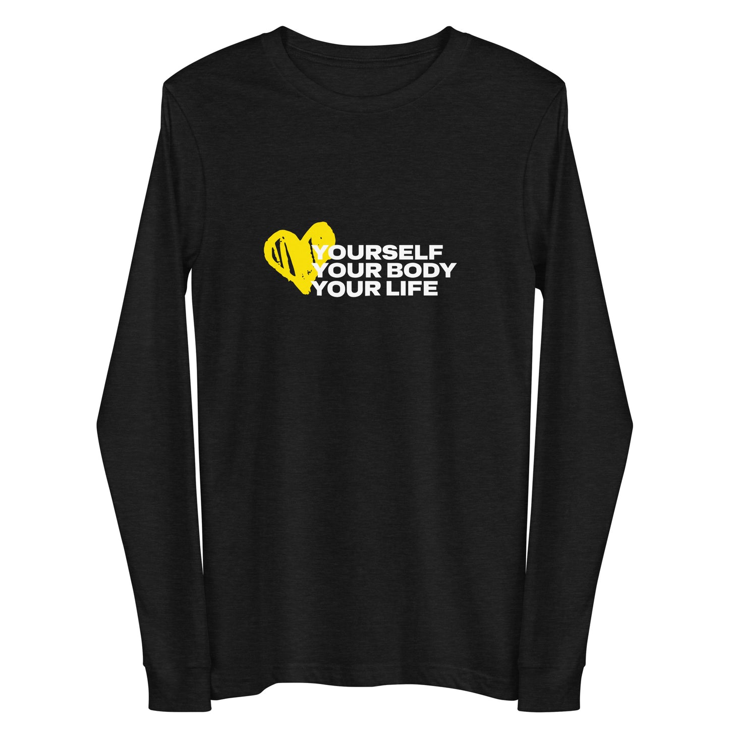 Love Yourself (Black) | Women's Long Sleeve Tee by HealthyMVMT