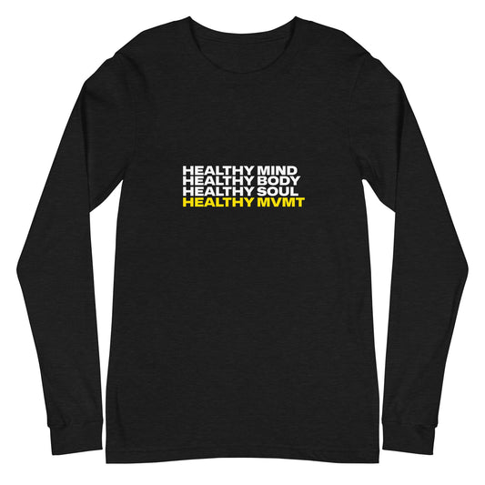 Mind Body Soul (Black) | Women's Long Sleeve Tee by HealthyMVMT