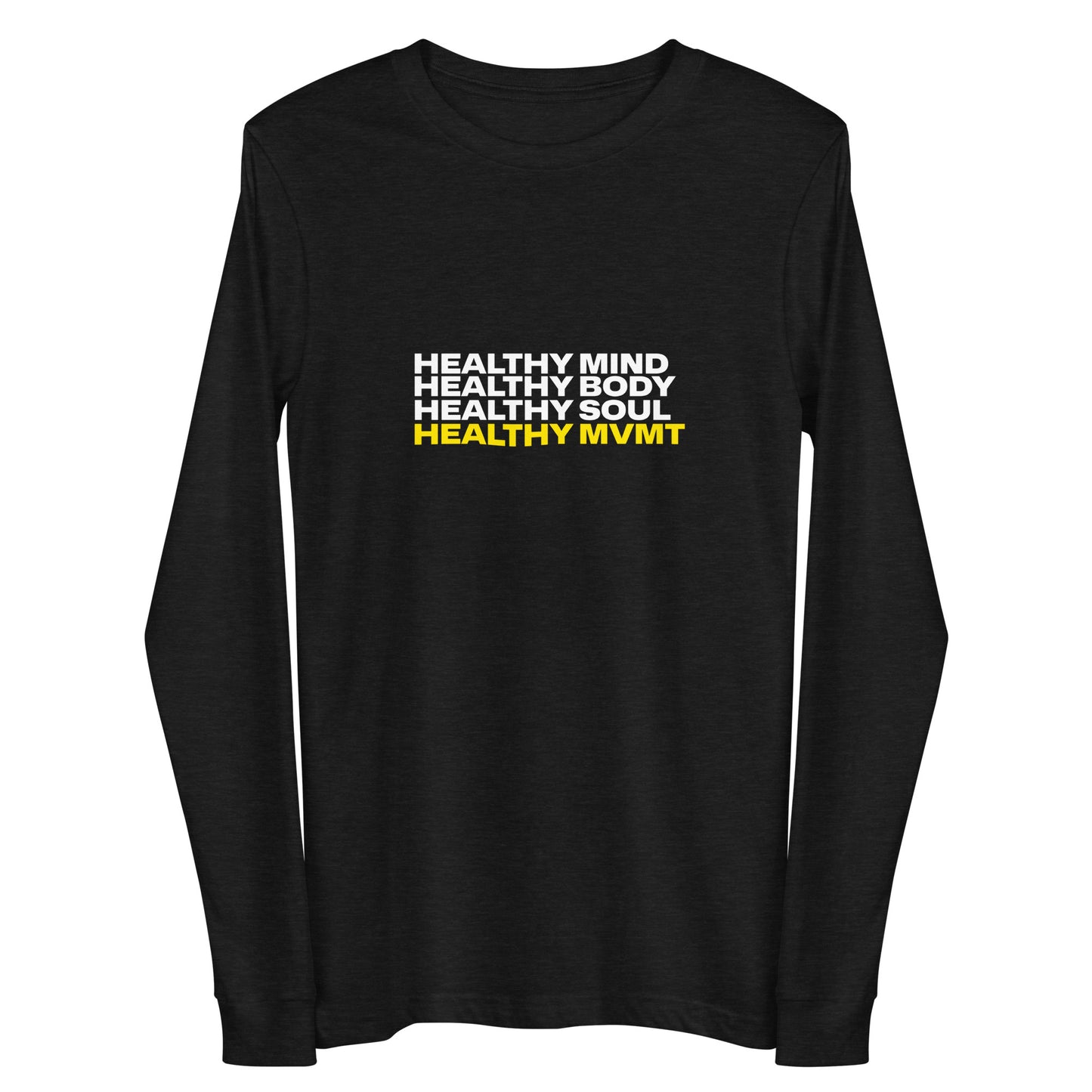 Mind Body Soul (Black) | Women's Long Sleeve Tee by HealthyMVMT