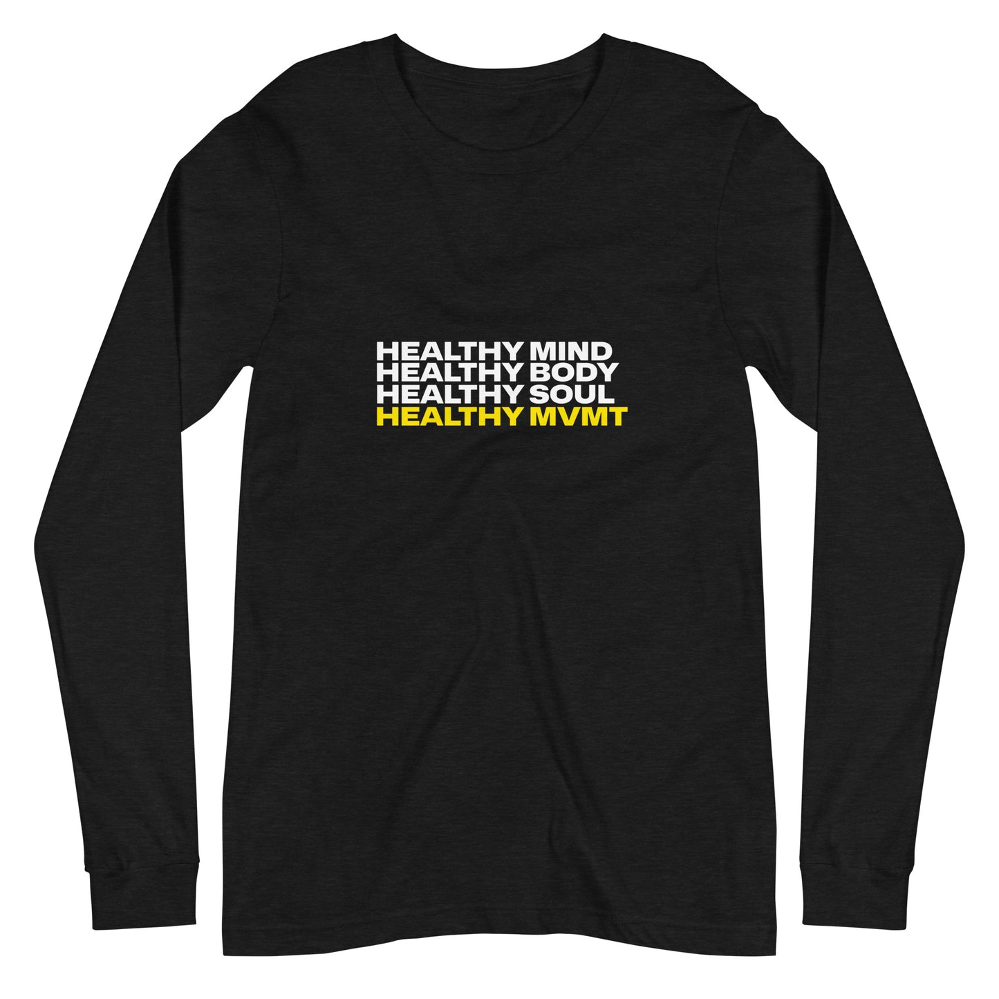 Mind Body Soul (Black) | Men's Long Sleeve Tee by HealthyMVMT