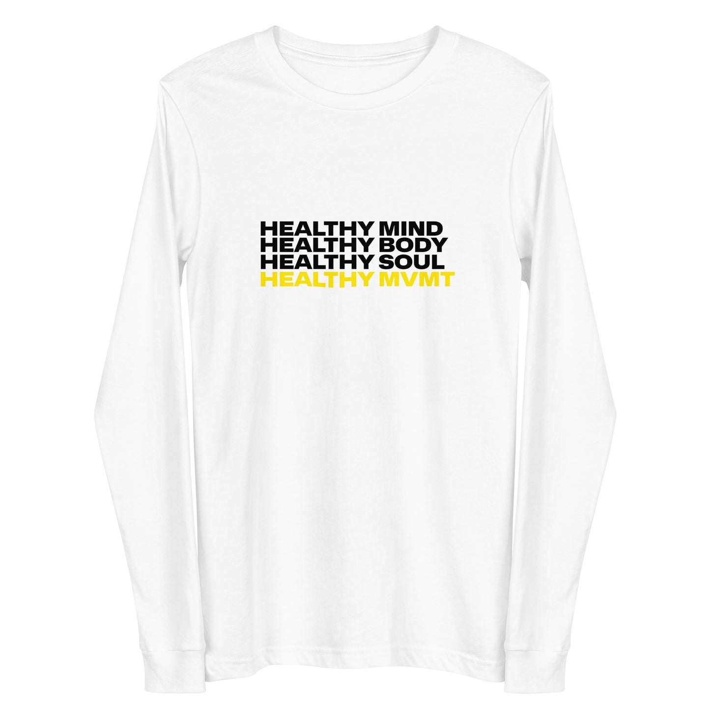 Mind Body Soul (White) | Women's Long Sleeve Tee by HealthyMVMT