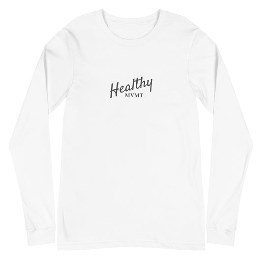 HealthyMVMT (White) | Women's Long Sleeve Tee by HealthyMVMT