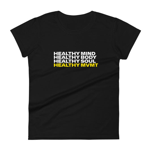 Mind Body Soul (Black) | Women's Short Sleeve by HealthyMVMT