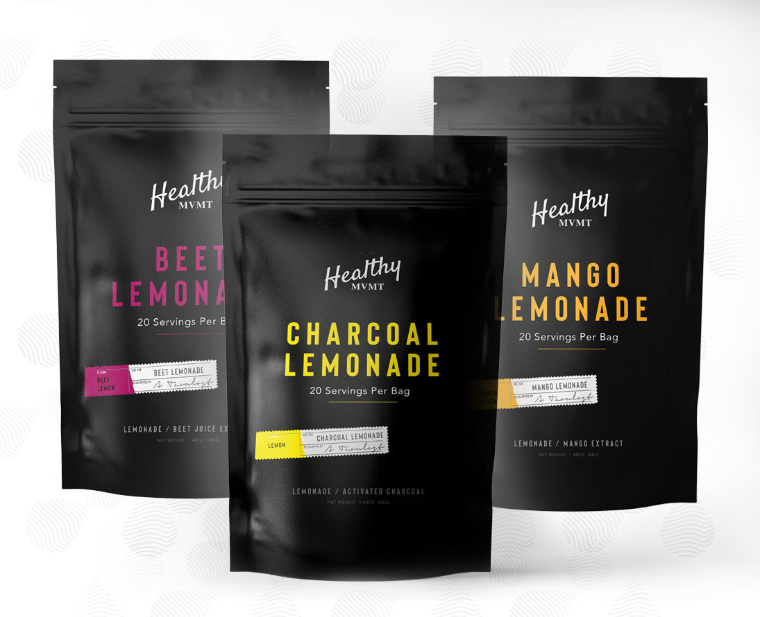 Charcoal Lemonade, Beet Lemonade, Mange Lemonade | Trio Lemonade Bundle by HealthyMVMT