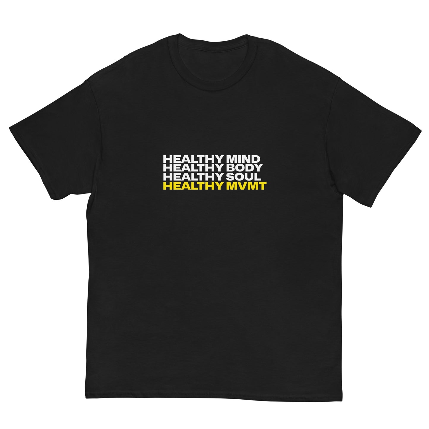 Mind Body Soul (Black) | Men's Short Sleeve T-shirt by HealthyMVMT