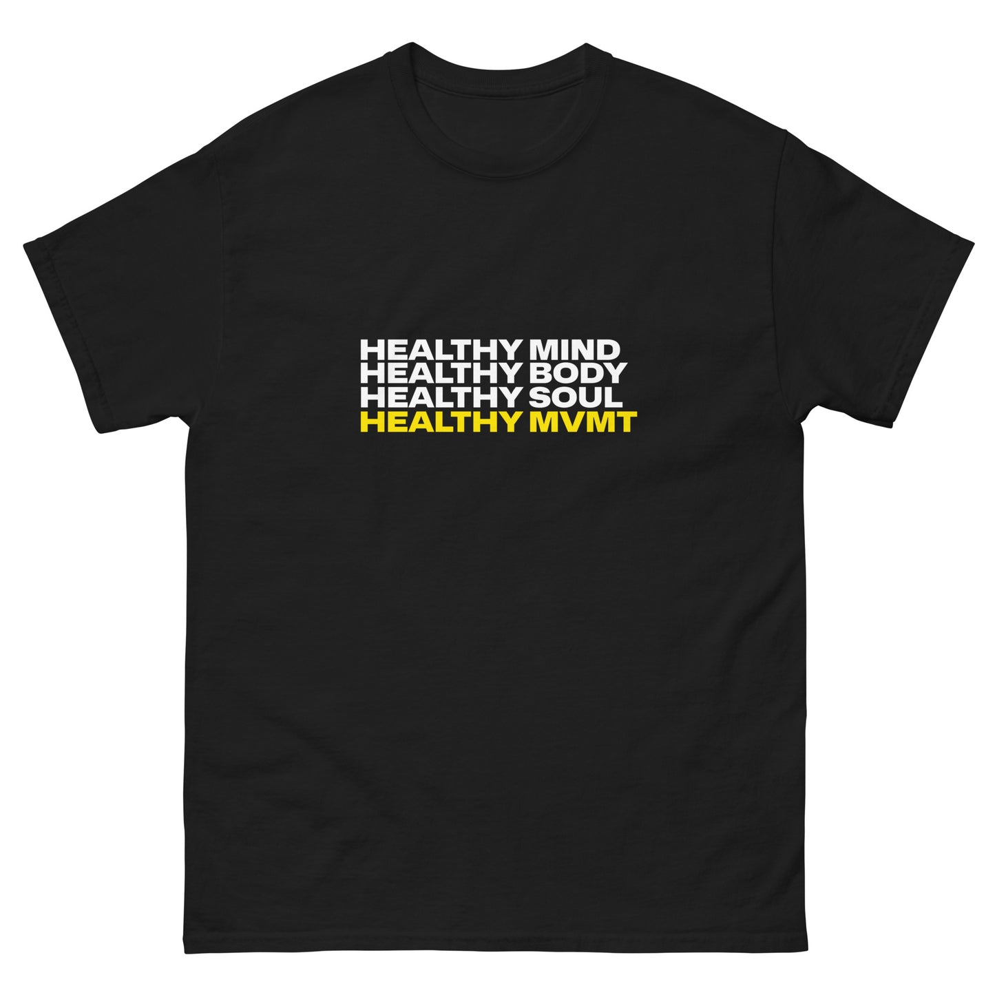 Mind Body Soul (Black) | Men's Short Sleeve T-shirt by HealthyMVMT