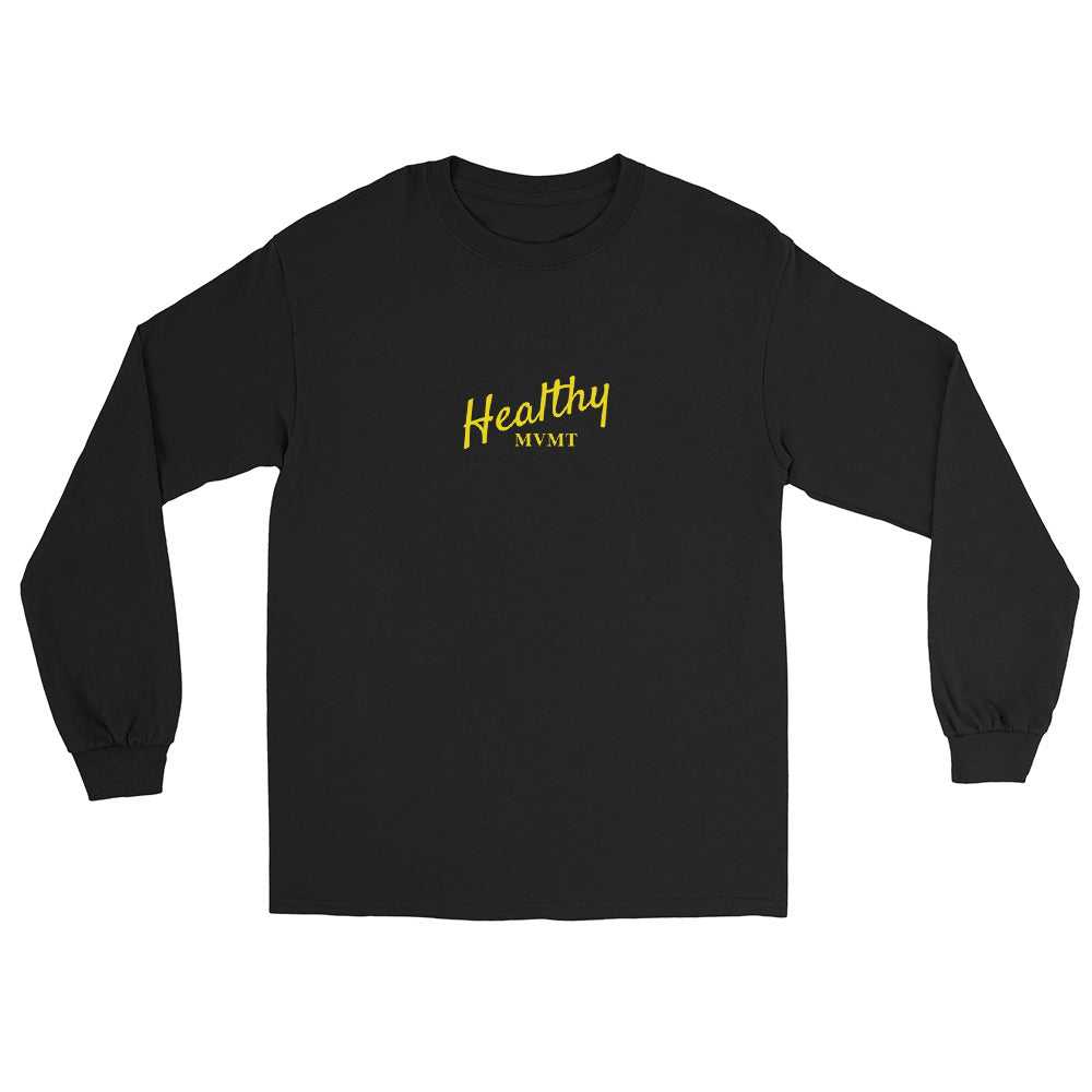 HealthyMVMT (Black) | Men's Long Sleeve Tee by HealthyMVMT