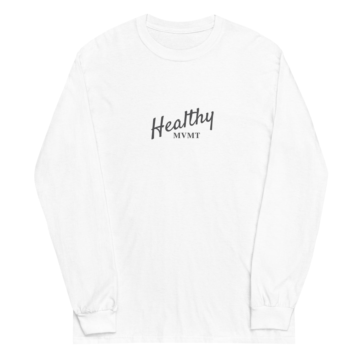 HealthyMVMT (White) | Men's Long Sleeve Tee by HealthyMVMT