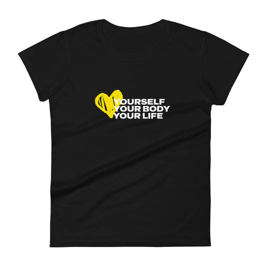 Love Yourself (Black) | Women's Short Sleeve T-shirt by HealthyMVMT