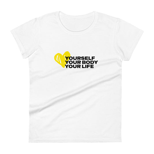 Love Yourself (White) | Women's Short Sleeve T-shirt by HealthyMVMT