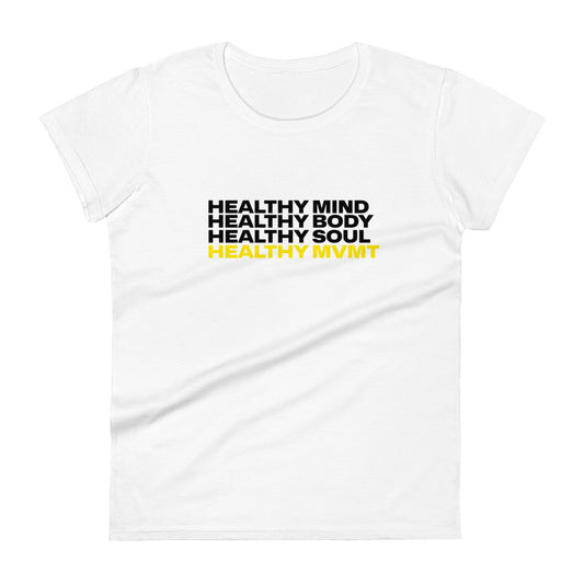 Mind Body Soul (White) | Women's Short Sleeve T-shirt by HealthyMVMT